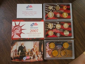 2007 US Mint Silver Proof Sets in Box with COA, Presidential Coins, Cover Sleeve - Picture 1 of 2