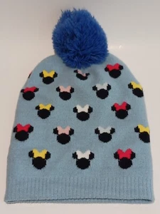 Disney Junior MINNIE MOUSE Winter Multicolored Pompom Beanie / Hat 2T-5T EUC! - Picture 1 of 11