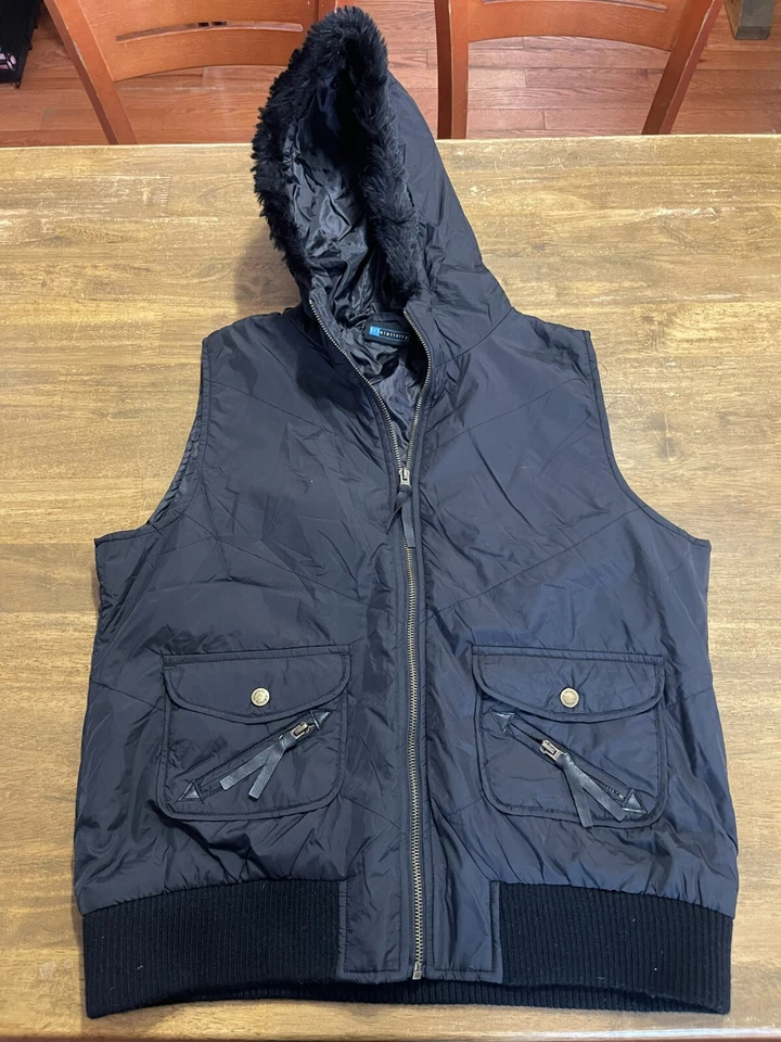 Chaqueta Relativity, Para Mujer Talla XL, Negra, Cremallera Completa, Bolsillos con Cremallera, Chaleco con Capucha Foto 1 de 4