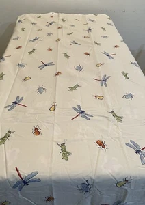 Pottery Barn Kids Happy Bugs Insects White/Green Duvet Cover Queen Size 87”X87” - Picture 1 of 2