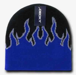 Classic Fire Beanie / Flame Beanie Skull Cap - Brand New - Picture 1 of 6