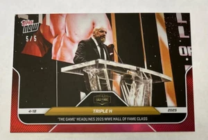 2025 Topps Now WWE #HOF1 Triple H Hall of Fame RED Foil Parallel 5/5 - Picture 1 of 1