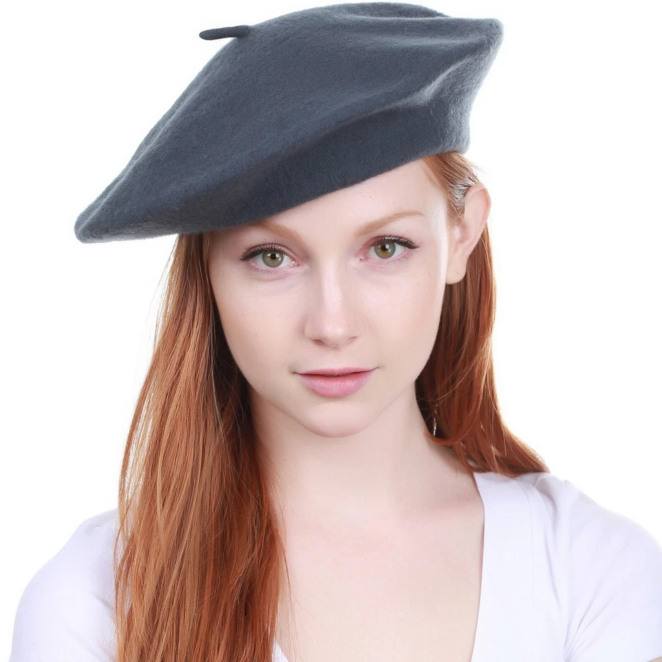 New Women's Warm 100% Wool Fashion French Berets Tam Beanie Slouch Hat Cap - Image 1 of 1
