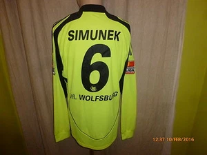 VfL Wolfsburg Adidas Langarm Ausweich Matchworn Trikot 09/10 + Nr.6 Simunek Gr.L - Picture 1 of 4
