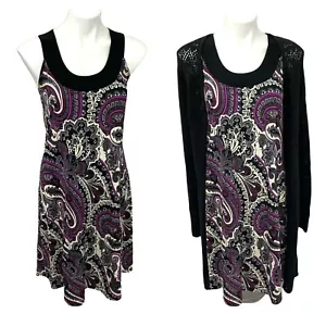 Style & Co Dress Sweater Womens Small Lot Paisley Sleeveless Work Church Office - Foto 1 di 13
