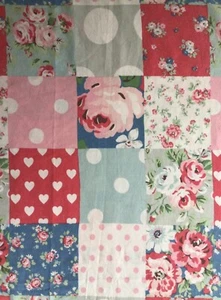 USED 90cm x 45cm Wide Cath Kidston Patchwork Floral Lightweight Cotton Fabric - Picture 1 of 6