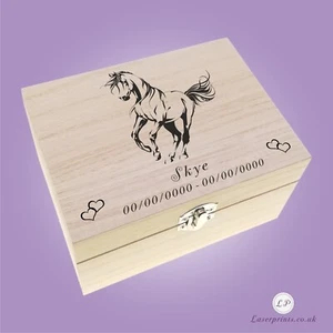 Urna de Caballo Mascota Poni Pelo Caja de Recuerdo de Madera Memoria Cenizas Memorial - Imagen 1 de 12