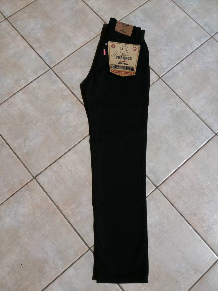 DURANGO DAMEN COWBOY CUT JEANS SCHWARZ WESTERNREITEN REITJEANS BROKEN TWILL NEU
