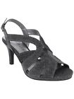 KAREN SCOTT Womens Gray Glitter Belindah Peep Toe Stiletto Sandals Shoes 8.5 M
