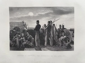 1859 Antique Print; Battery at Lucknow - The Defenders on the Look Out, India - Picture 1 of 2
