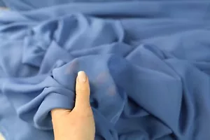 Dark Perry Blue Hi Multi Chiffon Fabric - 60" Wide Sheer Fabric Soft 1502 - Picture 1 of 23