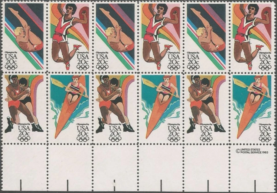 Block of 12 stamps - Scott 2082-85 - 20 cent - Olympics '84 - 1984 - MNH - Image 1 of 1
