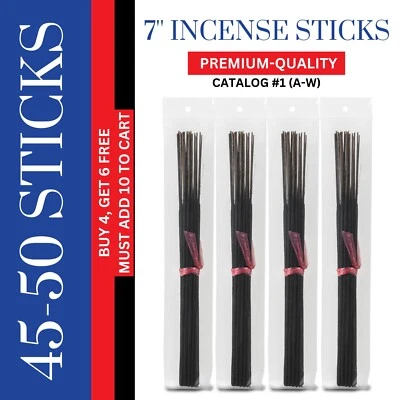 AROMA DEPOT 50 Incense Sticks 7'' Heavily Scented Quality Hand Dipped 100 CHARCOAL Sticks