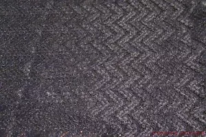OVER ONE YARD OF HEAVY BLACK LACE FABRIC WITH CHEVRON DESIGN - Picture 1 of 2