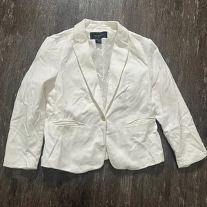 Ann Taylor Women's White Blazer Classic Career Business Jacket Size 6 - Picture 1 of 6
