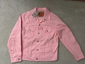 Men Levis Trucker Jacket NEW w/ tag Small Salmon Pink Vintage Fit - Picture 1 of 3
