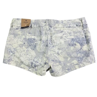 American Eagle Shortie Shorts Women's 4 Blue Floral Tropical Coquette Low Rise - Image 1 of 4