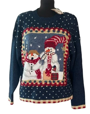 ¡Nuevo! Suéter De Colección Reliquia Coleccionables L Navidad Vacaciones’s Muñeco de Nieve Patriótico Foto 1 de 4