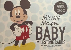 Tarjetas hito bebé niño primer año Disney Mickey Mouse nuevas - caja abierta - ¡lindas! - Imagen 1 de 17