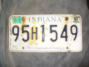 INDIANA NUMMERNSCHILD - Oldtimer Original Auto CROSSROADS OF AMERICA - Bild 1 von 2