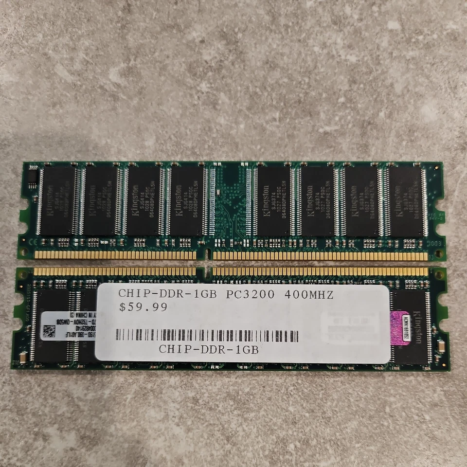 2x Kingston 1GB Memory Ram PC3200 - Image 1 of 1