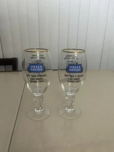 2 Stella Artois 2019 Limited Edition Chalices Glasse Give water change lives New - Picture 1 of 11