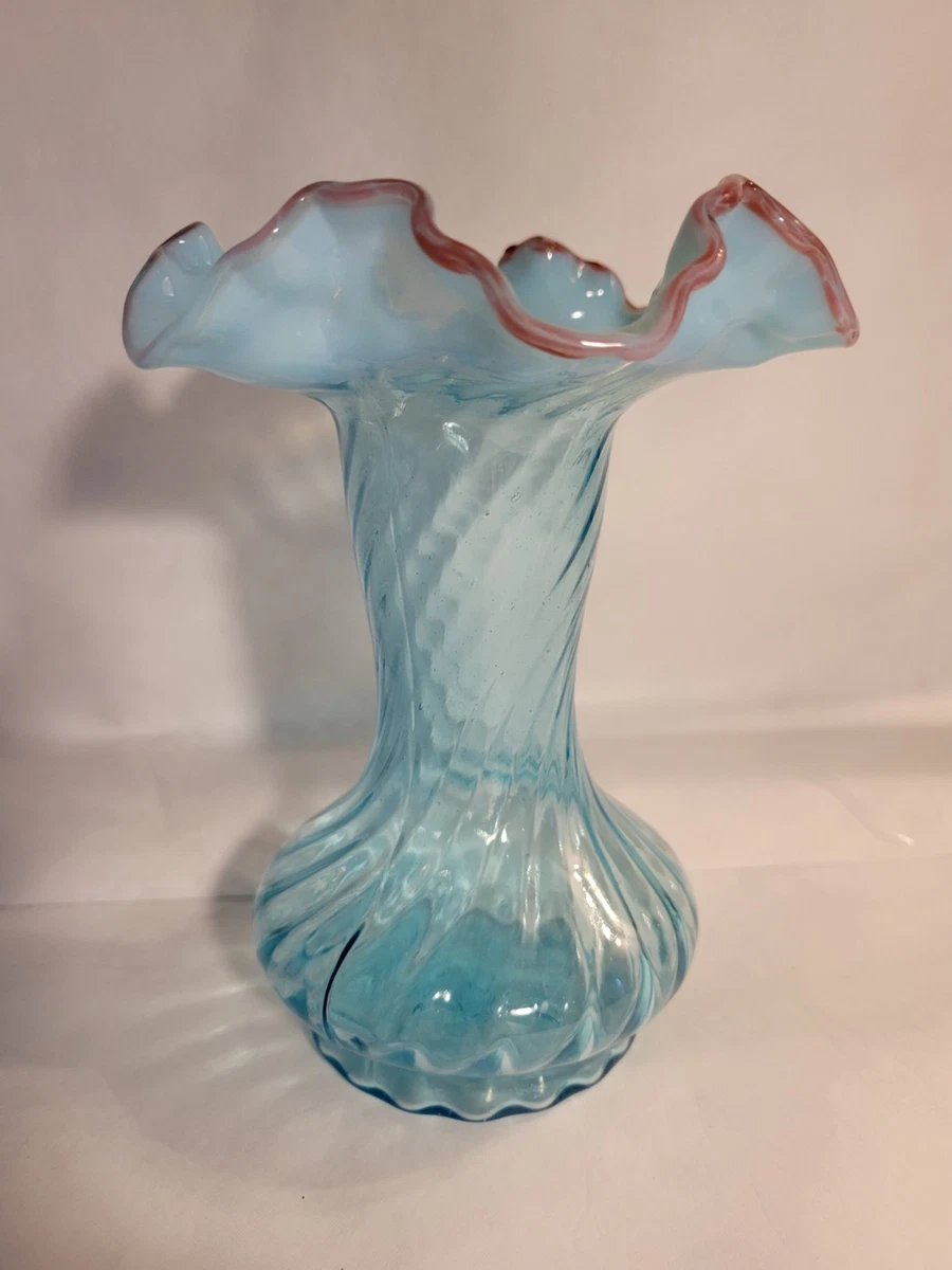 Fenton Blue Swirl Vase | eBay