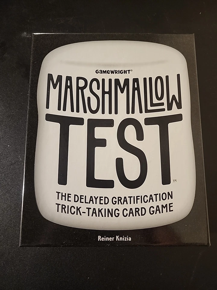 Marshmallow Test - Juego de cartas para tomar trucos de Gamewright 100 % completo, difícil de encontrar, fuera de existencia Foto 1 de 3