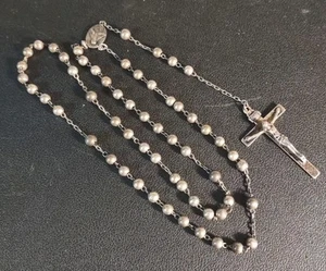 31.5g 925 Sterling Silver Vintage 27" Body, 6.5" Flail Rosary Jesus - Imagen 1 de 11