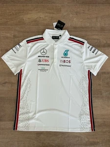 AMG Petronas Poloshirt Herren XL Large weiß Mercedes F1 Team Racing Formel 1 - Bild 1 von 16