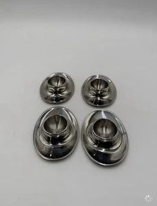 4er Set Vintage Alfra Alessi-Stil Edelstahl Stapel Eierbecher 60er Jahre - Bild 1 von 3