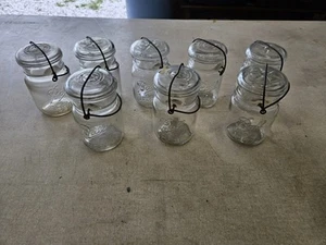 Vintage 1923-1933 Ball Ideal Pint Bail Top Canning Jars Lot of 8 Clear Jars - Picture 1 of 8