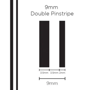 SAAS AUTOMOTIVE PINSTRIPE TAPE 9MM X 10M DOUBLE BLACK STRIPE 1501 - Picture 1 of 3