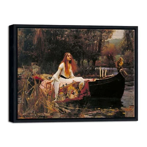 Framed Canvas Wall Art The Lady of Shalott by John William Waterhouse Art Print - Picture 1 of 6