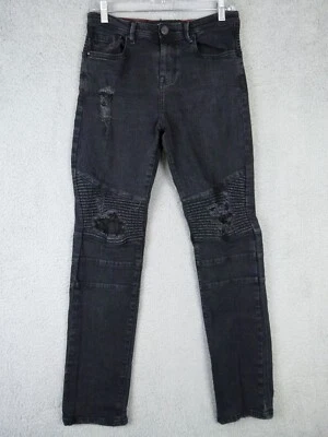 XRay Jeans Mens Size 18 28x31 Black Distressed Stacked Skinny Jeans - Smell - Image 1 of 4