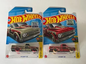 2024 HOT WHEELS HW ART CARS '67 CHEVY C10 #2/10 WITH FACTORY STICKER LOT OF 2 - Picture 1 of 11