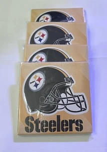 Pittsburgh Steelers Helm 4er Set Keramik Untersetzer mit Korkrücken - Bild 1 von 3