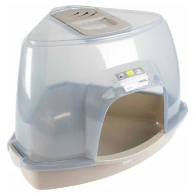Katzentoilette Prism transparent/grau Europet Bernina Ecktoilette mit Filter