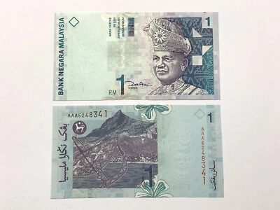 B0046- Malaysia RM1 Zeti Sign Prefix AAA - UNC toning - Image 1 of 3