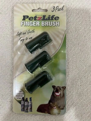 PetzLife 3x Soft Finger Toothbrush Pet Dog Cat Dental Cleaning Teeth Care Brush - Image 1 of 4