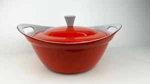 MCM Enamelwear Atomic red modern design enamel over cast Iron see details - - Picture 1 of 15