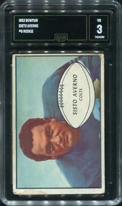 1953 Bowman #8 Sisto Averno Baltimore Colts – Rookie Card - GMA 3 VG - Picture 1 of 2