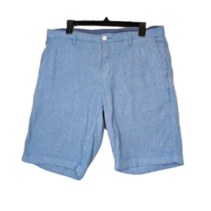 Tommy Bahama pantaloncino uomo taglia 34 misto lino twill blu turchese vacanza spiaggia - Foto 1 di 13