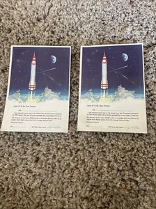 1956 DISNEYLAND TWA RAKETENSCHIFF LUNAR FLIGHT ZERTIFIKAT LOT OF 2 TOP NOS - Bild 1 von 8