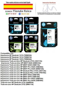 Cartucho de Tinta Original HP Nº 305 - 305XL (NEGRO - COLOR - PACK 2 UNID.) - Imagen 1 de 6