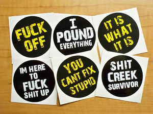 Divertidas pegatinas de sombrero duro / F-Off Pound Everything Is What It Is Laborer Foreman - Imagen 1 de 1