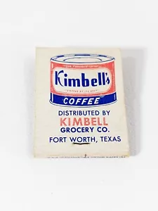 1940's Matchbook Cover - Kimbell's Coffee Fort Worth, TX - Picture 1 of 4