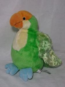 Webkinz Plush Parakeet Parrot HM354 8” Tall Green Stuffed Bird No Code Ganz - Picture 1 of 6