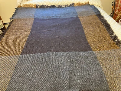 Vtg Tapestries Ireland Helena Ruuth Brown Multi Ribbon Fringe Throw Blanket - Image 1 of 4
