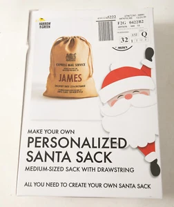 Personalized Santa Sack (UD4) Small with Drawstring (JSF6) Lettering Kit 21"x16" - Picture 1 of 7